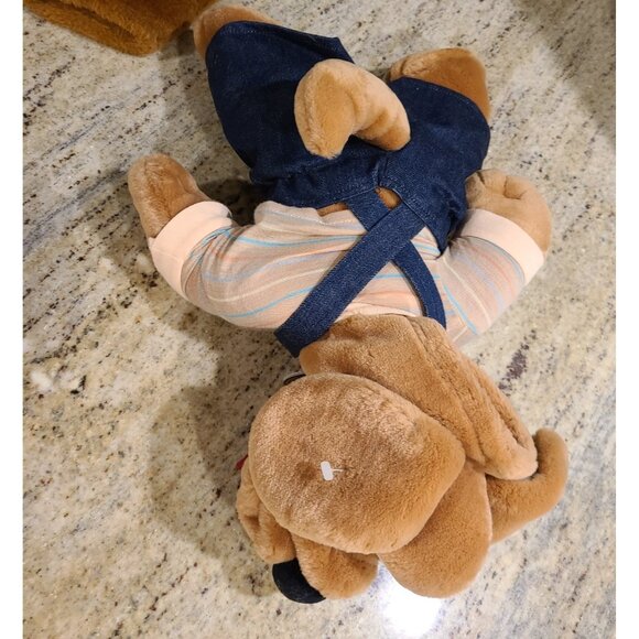 Vintage Ganz Wrinkles The Dog Hand Puppet Plush 16" Overalls & Finger Puppet Lot - Picture 10 of 15
